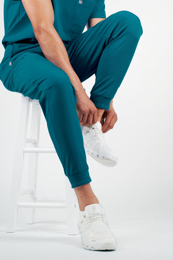 Kyoto Jogger Men's Caribbean Blue Scrub Pants