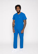 Paris One-Pocket Men's Royal Blue Scrub Top