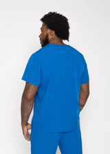 Paris One-Pocket Men's Royal Blue Scrub Top