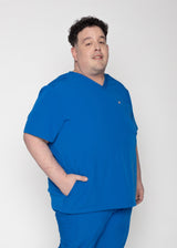 Venice Three-Pocket Mens Royal Blue Scrub Top