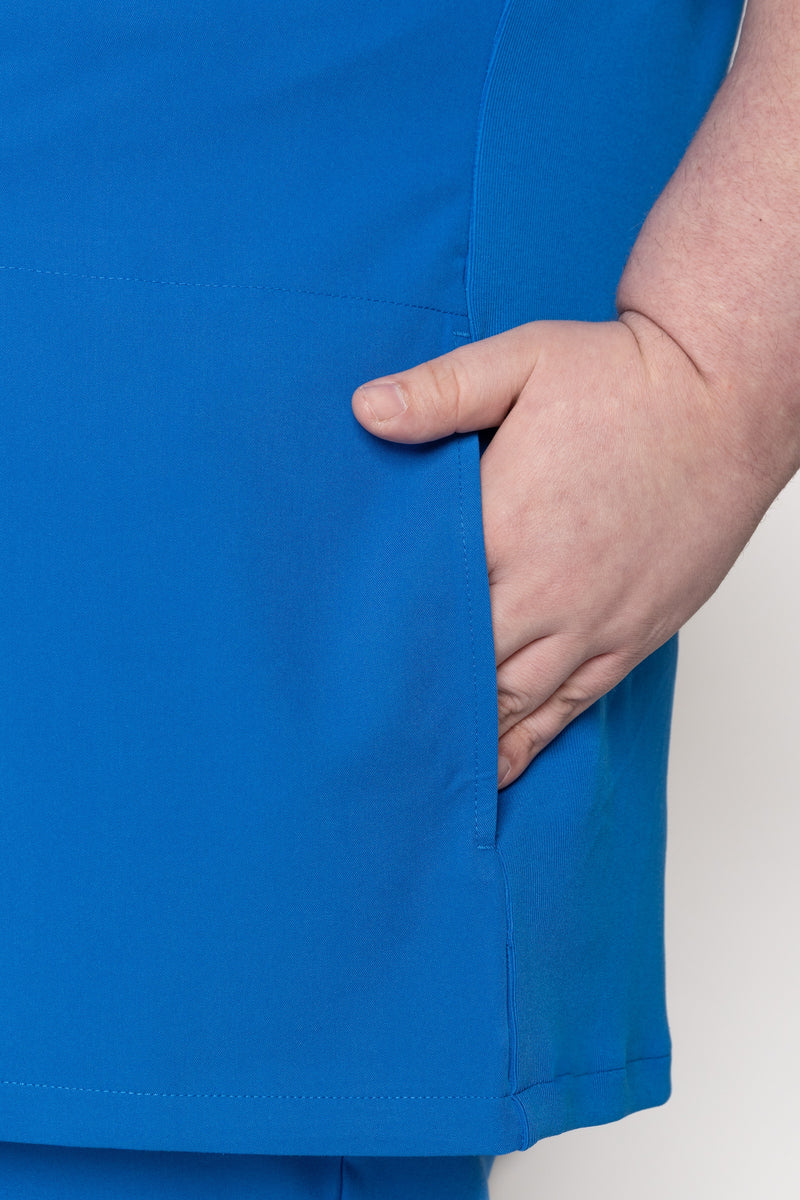 Venice Three-Pocket Mens Royal Blue Scrub Top