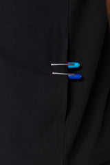 Venice Three-Pocket Mens Black Scrub Top