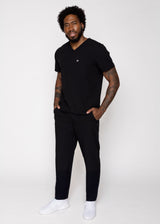Paris One-Pocket Men's Black Scrub Top