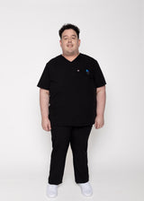 Venice Three-Pocket Mens Black Scrub Top