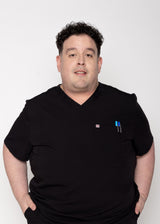 Venice Three-Pocket Mens Black Scrub Top