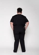 Paris One-Pocket Men's Black Scrub Top