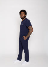Paris One-Pocket Men's Navy Scrub Top