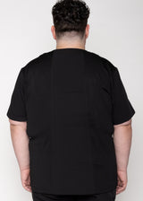 Paris One-Pocket Men's Black Scrub Top