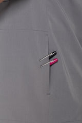 Venice Three-Pocket Mens Charcoal Scrub Top