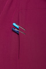 Venice Three-Pocket Mens Maroon Scrub Top