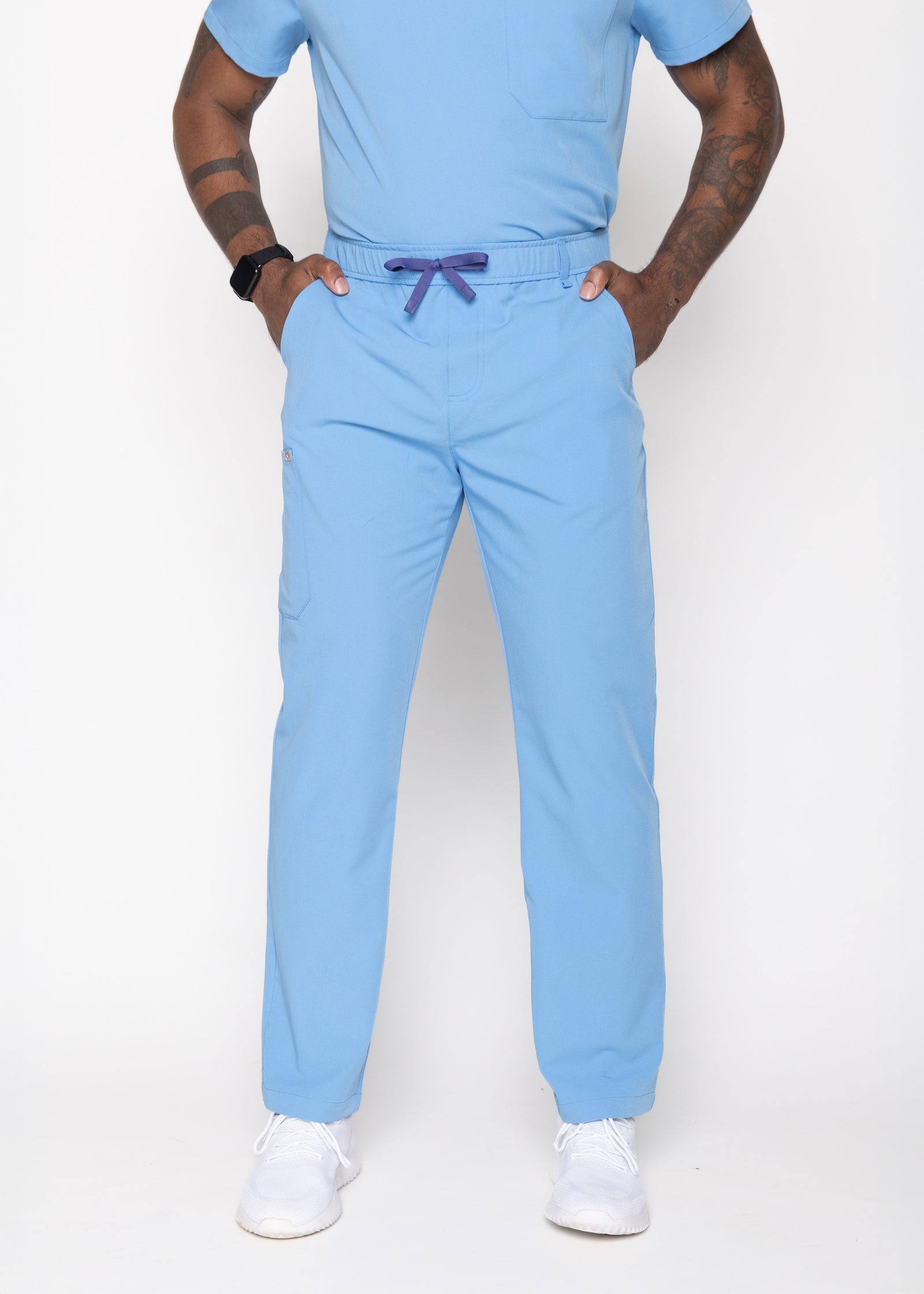 Amalfi Classic Men's Ceil Blue Scrub Pants