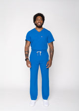 Paris One-Pocket Men's Royal Blue Scrub Top
