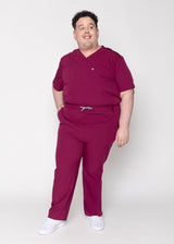 Paris One-Pocket Men's Maroon Scrub Top