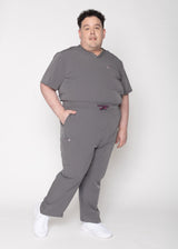 Paris One-Pocket Men's Charcoal Scrub Top