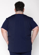 Venice Three-Pocket Mens Navy Scrub Top