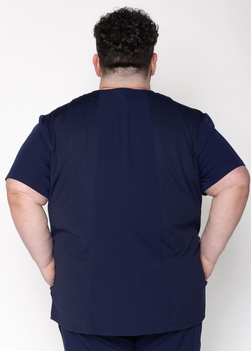 Venice Three-Pocket Mens Navy Scrub Top