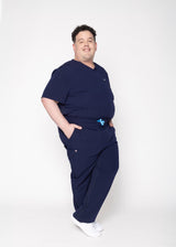 Paris One-Pocket Men's Navy Scrub Top