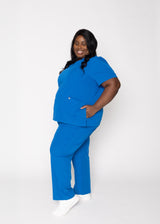Iris Five-Pocket Women's Royal Blue Scrub Top