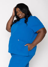 Iris Five-Pocket Women's Royal Blue Scrub Top