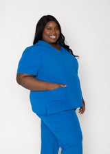 Iris Five-Pocket Women's Royal Blue Scrub Top