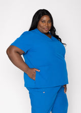 Iris Five-Pocket Women's Royal Blue Scrub Top