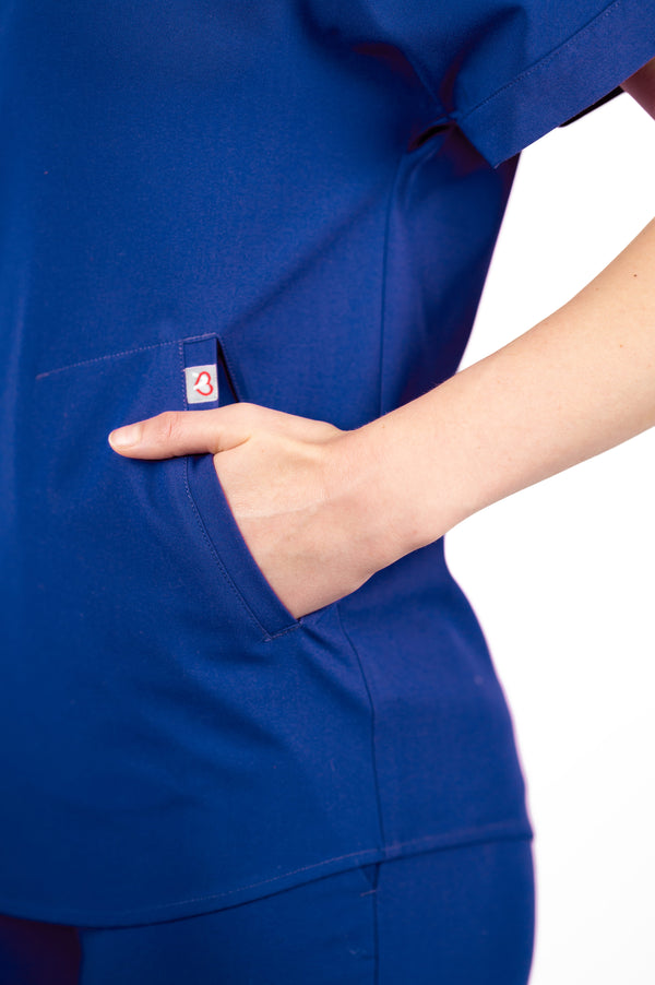 Orchid Three-Pocket Women's Galaxy Blue Scrub Top