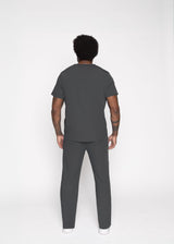 Paris One-Pocket Men's Pewter Scrub Top