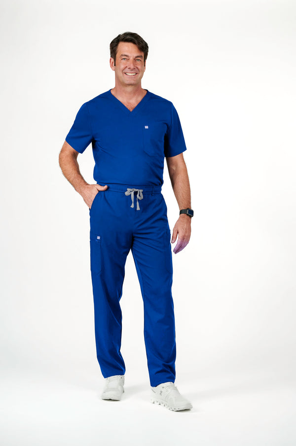 Prague Cargo Men's Galaxy Blue Scrub Pants