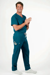 Prague Cargo Men's Caribbean Blue Scrub Pants