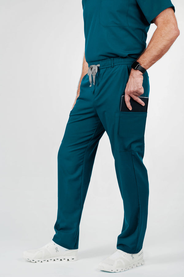Prague Cargo Men's Caribbean Blue Scrub Pants
