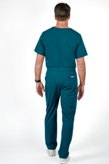 Prague Cargo Men's Caribbean Blue Scrub Pants