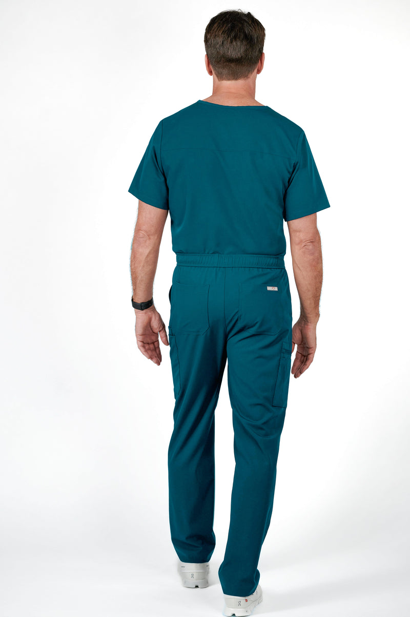Prague Cargo Men's Caribbean Blue Scrub Pants