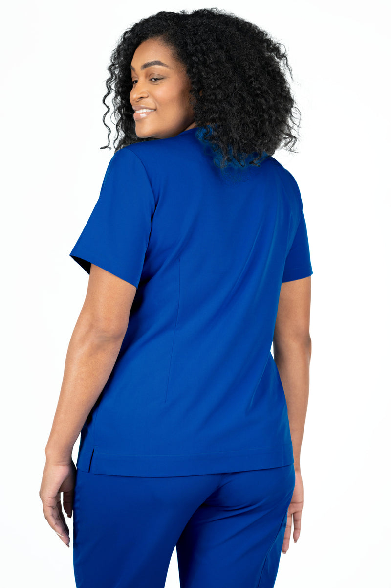 Rose One-Pocket Womens Galaxy Blue Scrub Top