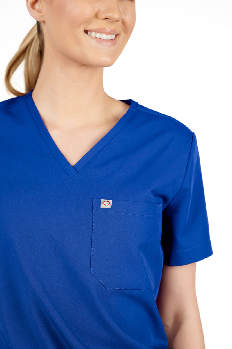 Rose One-Pocket Womens Galaxy Blue Scrub Top