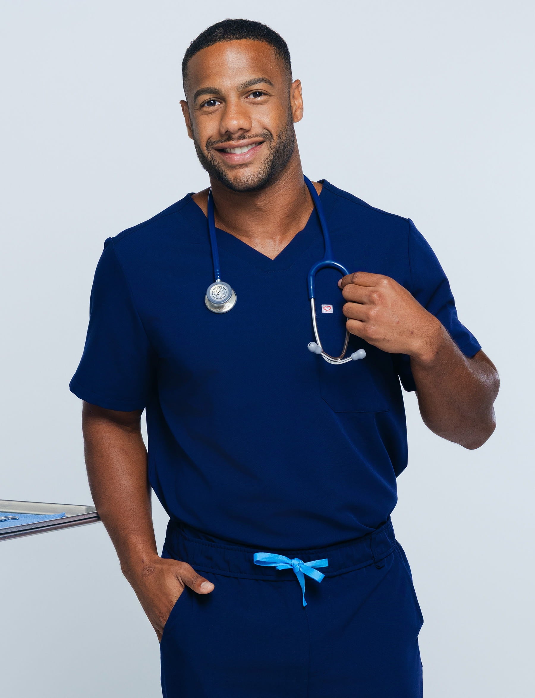 Paris One-Pocket Men's Scrub Top