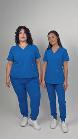 Iris Five-Pocket Women's Charcoal Scrub Top